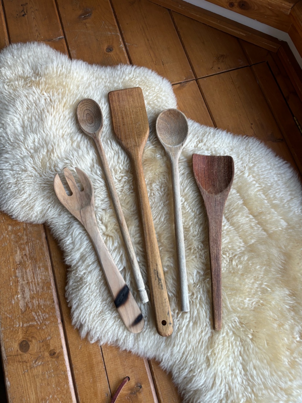 Vintage Primitive Wooden Spoons